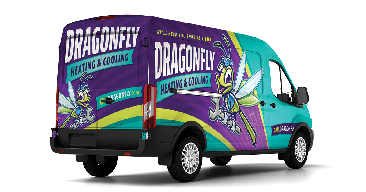 Image of a Dragonfly Heating & Cooling service van